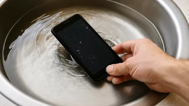 Smartphone vyzdvižený po pádu do vody
